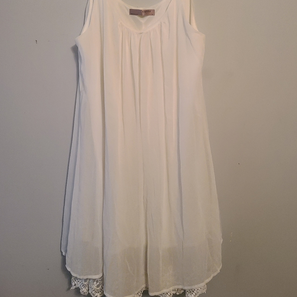 Entro Double Spaghetti Strap Dress with Lace Trim